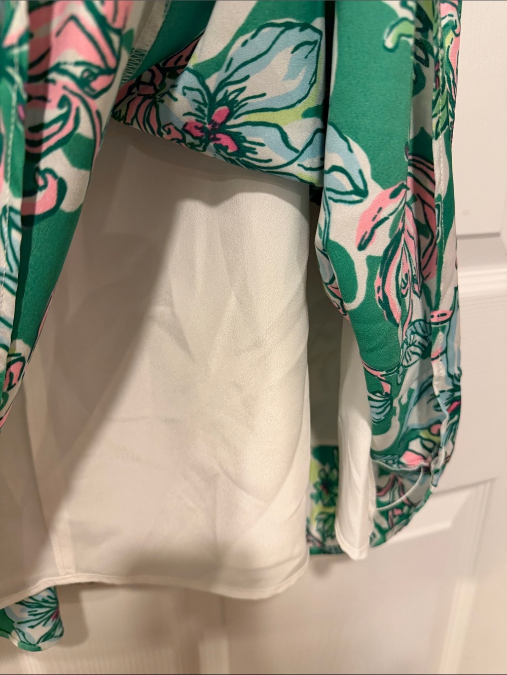 Lilly Pulitzer Green Floral Rennox Midi Skirt with Pink Accents - Picture 5 of 7